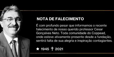 Nota de Falecimento - Prof. Cesar Gonçalves Neto