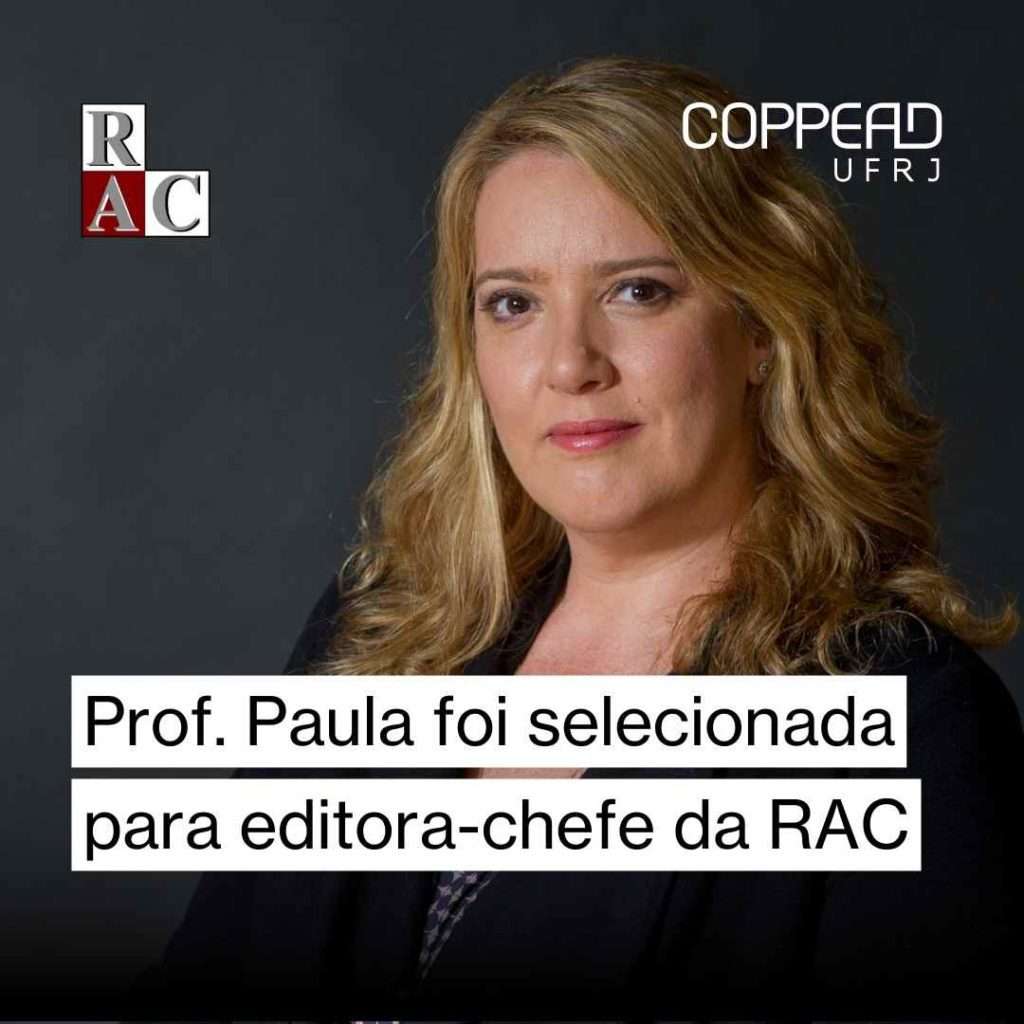 Prof. Paula foi selecionada para editora-chefe da RAC